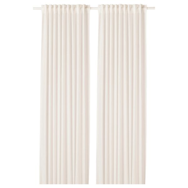 Гардины, 1 пара, белый 145x300 см IKEA ЛЕЙОНГЭП 603.746.14 - фото 1