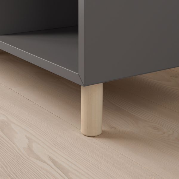 Комбинация шкафов с ножками, темно-серый, дерево 140x35x80 см IKEA EKET ЭКЕТ 793.861.03 - фото 3