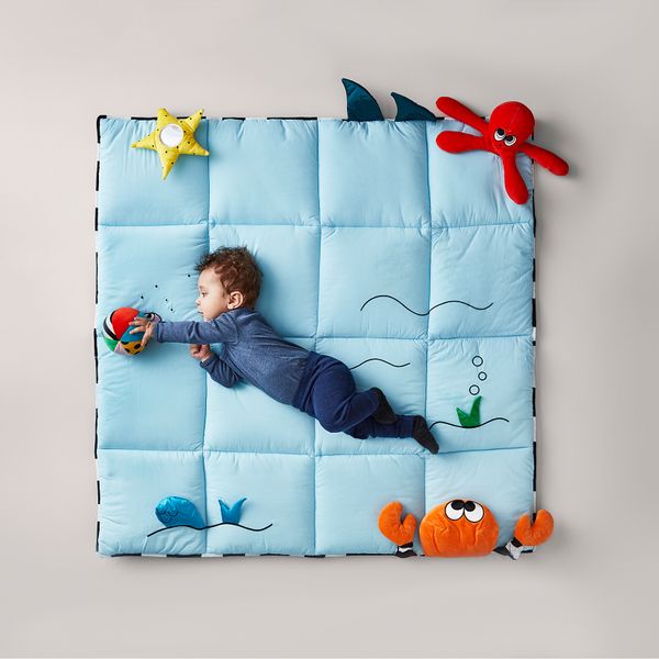 Детский коврик, 114x114 см IKEA KLAPPA КЛАППА 303.726.40 - схема-чертеж с размерами