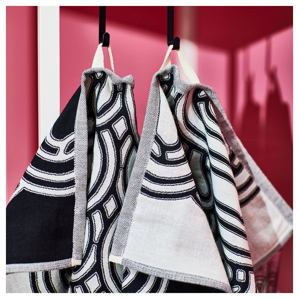 Полотенце кухонное, с рисунком, черный, белый, 45x60 см IKEA SÖTRÖNN 505.710.64 - фото 3