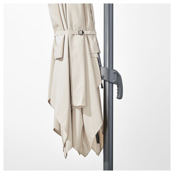 Зонт от солнца, подвесной СЕГЛАРО, наклонный бежевый, бежевый (330x240 см) - схема-чертеж с размерами