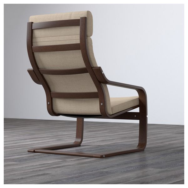 Кресло ПОЭНГ, коричневый, Исунда бежевый - фото 3