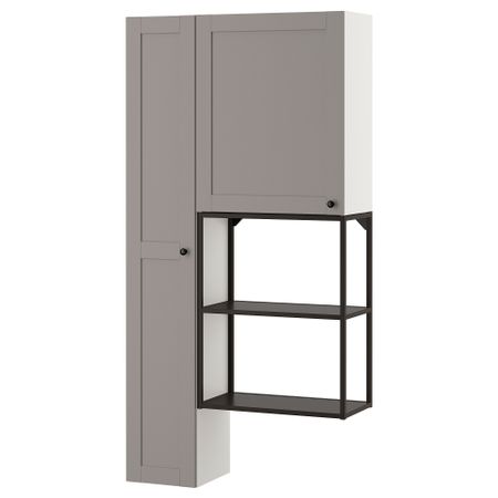 Комбинация для хранения, антрацит, серый каркас, 90x32x180 см IKEA BEGIVENHET БЕГИВЕНХЕТ 893.315.01