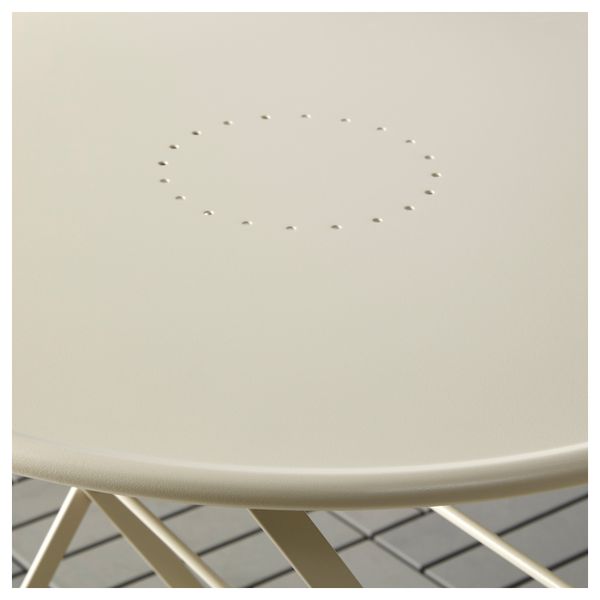 Стол + 2 складных стула для сада САЛЬТХОЛЬМЕН, бежевый, Иттерон синий - фото 4