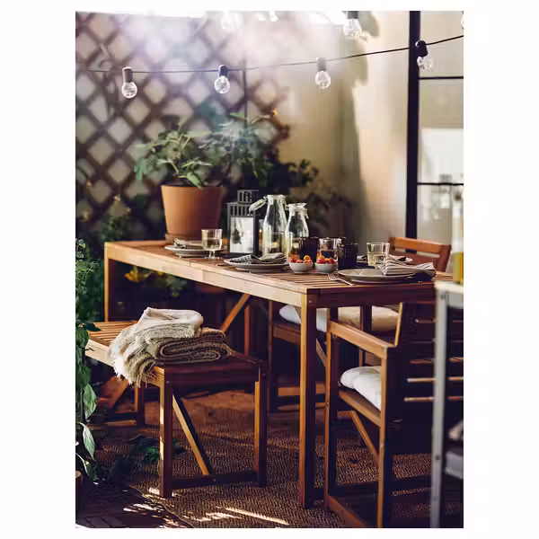 NÄMMARÖ Садовое кресло - светло-коричневая морилка - фото 2