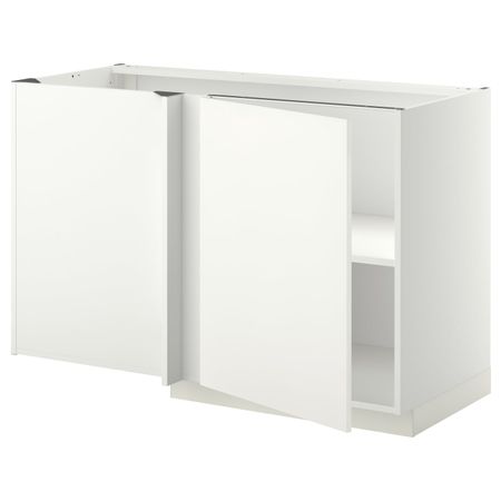 Угловой напольный шкаф с полкой, белый/Хэггеби белый 128x68 см IKEA METOD МЕТОД 492.261.30