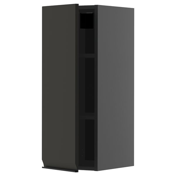 Навесной шкаф с полками, черно-серый, Upplöv матовый антрацит, 30x80 см IKEA METOD МЕТОД 795.895.58 - фото 1