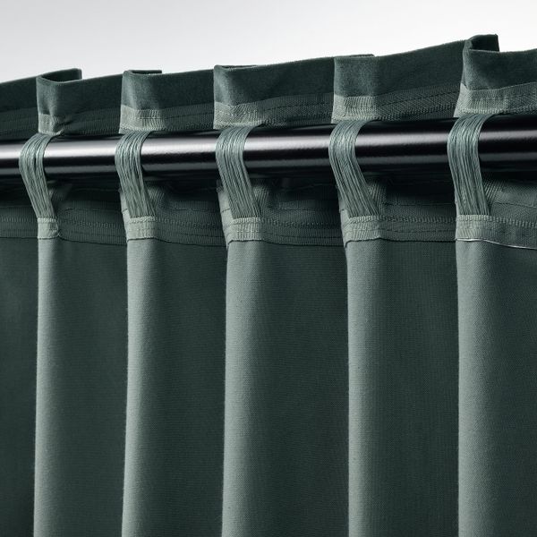 Затемняющие гардины, 2 шт., серо-зеленый 140x300 см IKEA SANELA САНЕЛА 905.129.49 - фото 5