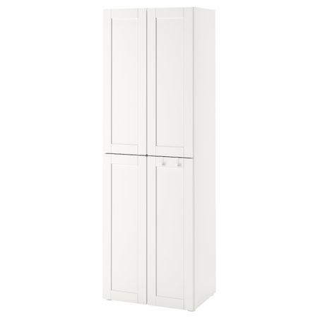 Гардероб, белый с рамой/с 2 платяными штангами 60x57x181 см IKEA SMÅSTAD СМОСТАД 593.956.84