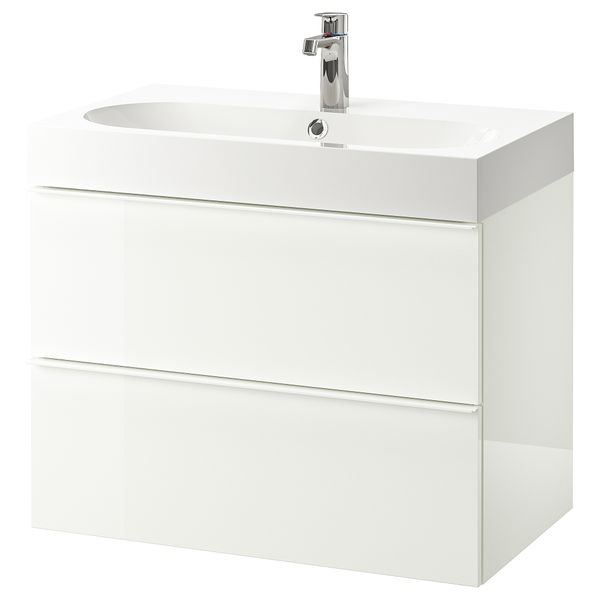 Шкаф для раковины с 2 ящиками, 80x48x68 cm IKEA BRÅVIKEN БРОВИКЕН, GODMORGON ГОДМОРГОН 192.923.86 - фото 2