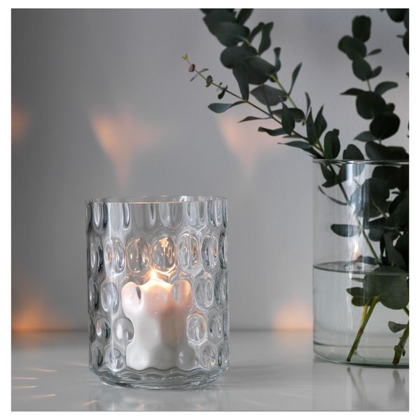 Ваза/фонарь ГОДКЭННА, прозрачное стекло (17 см) - фото 3