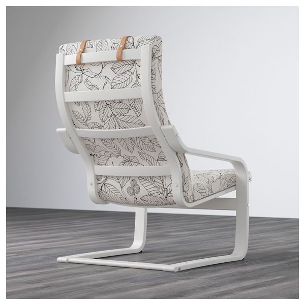 Кресло ПОЭНГ, белый, Висланда черный/белый - схема-чертеж с размерами