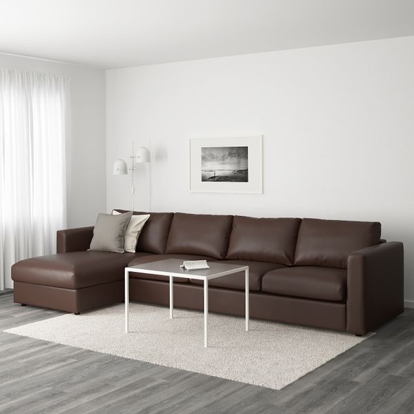 4-местный диван, с козеткой, Фарста темно-коричневый IKEA ВИМЛЕ 592.070.51 - фото 2