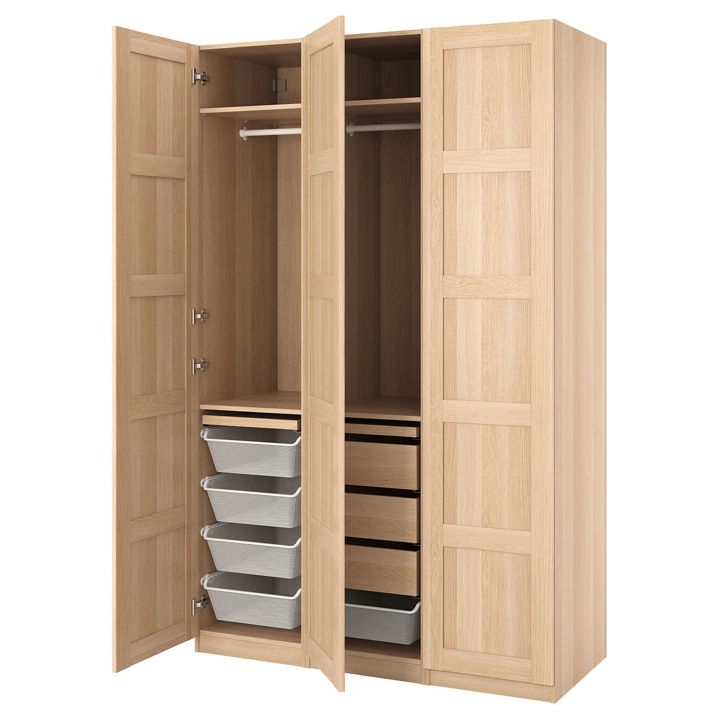 PAX / BERGSBO Гардероб, комбинация – под беленый дуб 150x60x236 см