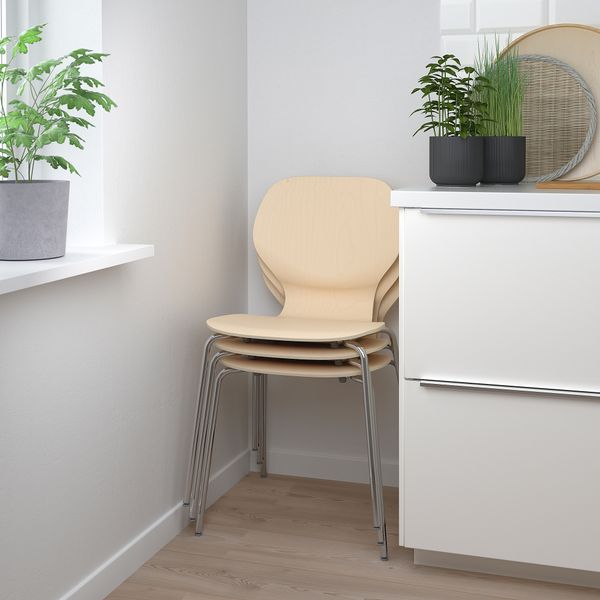 Стул, береза, сефаст хромированный IKEA SIGTRYGG ТРЮГГ 494.815.21 - фото 6