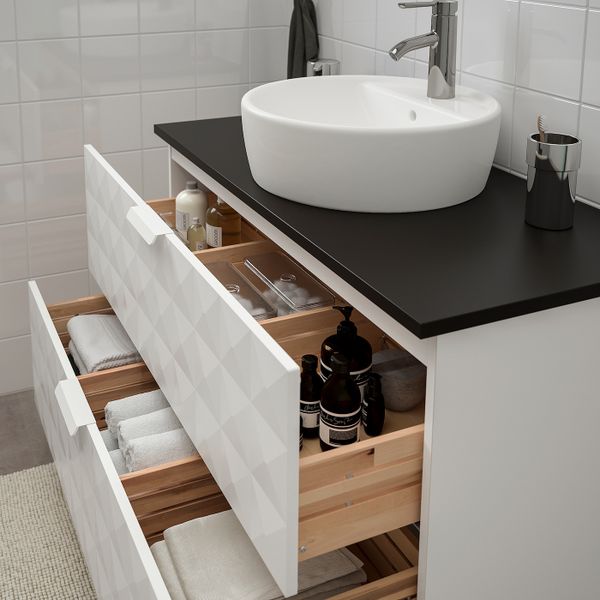 Шкаф п-раковину/столешн45/раковина, Решён белый, антрацит ДАЛЬШЕР смеситель 102x49x74 см IKEA ГОДМОРГОН/ТОЛКЕН / ТОРНВИКЕН - схема-чертеж с размерами