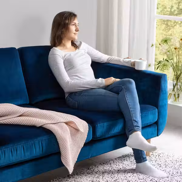 SMEDSTORP 2-местный диван - Djuparp темный зелено-синий/дуб - фото 4