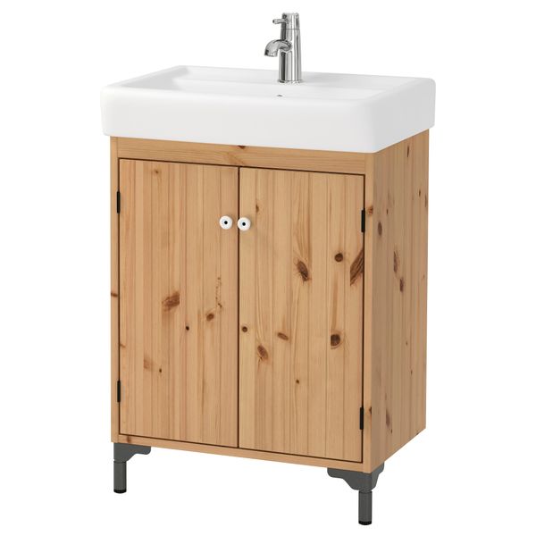 Шкаф под раковину с 2-мя дверцами СИЛВЕРОН / ХЭМНВИКЕН, светло-коричневый (63x45x91 см) - фото 2