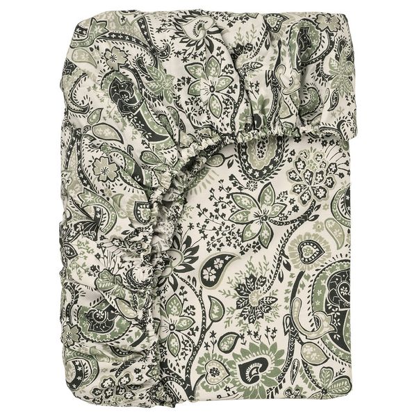 RODGERSIA РОДГЕРСИЯ Простыня натяжная - зеленый/белый 180x200 см - фото 1