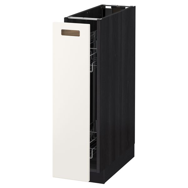 Напольный шкаф, выдвижной внутрений элемент МЕТОД, черный, Мэрста белый (20x60 см) - схема-чертеж с размерами
