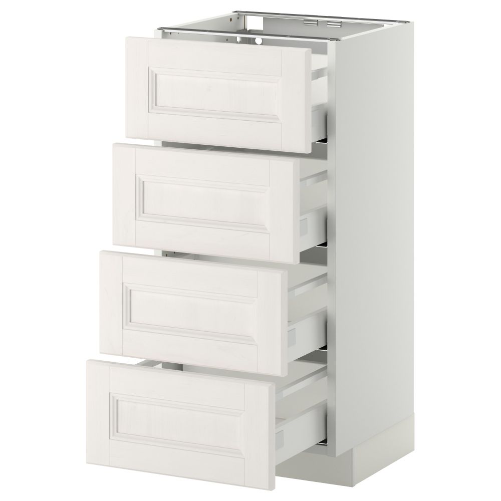 Напольный шкаф 4 фронтальных панели, 4 ящика МЕТОД / МАКСИМЕРА, белый, Лаксарби белый - схема-чертеж с размерами