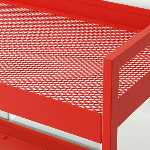 Тележка, красно-оранжевый 50.5x30x83 см IKEA NISSAFORS НИССАФОРС 404.657.47 - фото 4