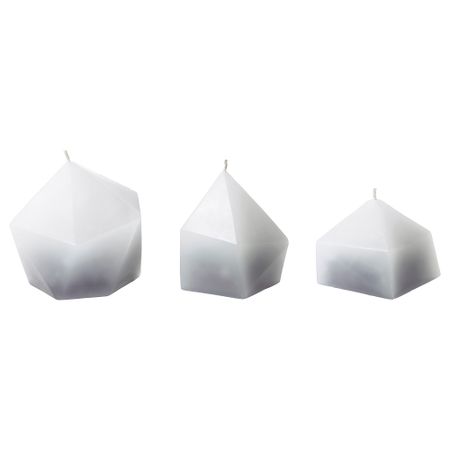 Неароматическая формовая свеча, 3 шт ВИНТЕР 2017, серый