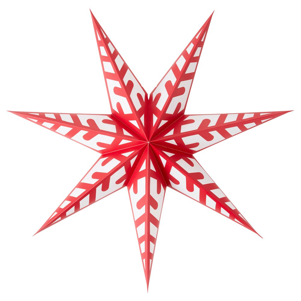 Абажур СТРОЛА, снежинка, красный (70 см) - фото 1