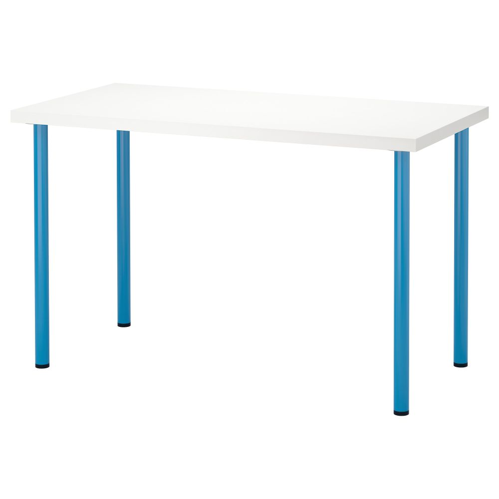 Стол ЛИННМОН / АДИЛЬС, белый, синий (120x60 см) - фото 1