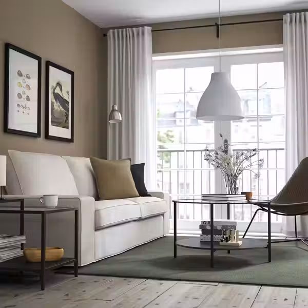 VITTSJÖ Журнальный стол - черно-коричневый/стекло 75 см - фото 3