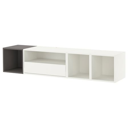 EKET Комбинация для хранения - белый/темно-серый 175x35x35 см