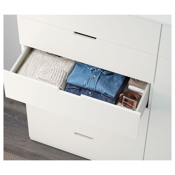 Комод с 12 ящиками НОРДЛИ, белый (160x143 см) - схема-чертеж с размерами