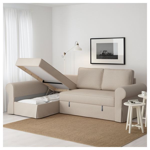 Диван-кровать с козеткой БАККАБРУ, Хильте бежевый - фото 3