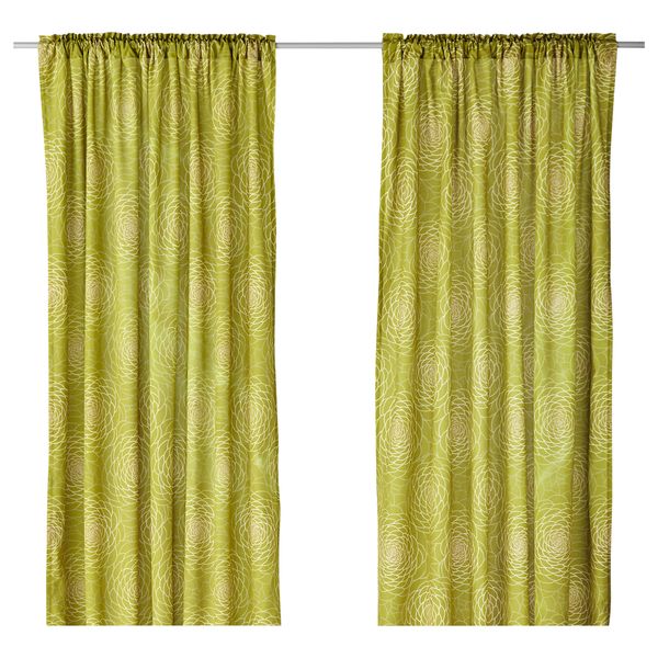 Гардины, 1 пара ОТИЛЬДЕ, зеленый (145x300 см) - схема-чертеж с размерами