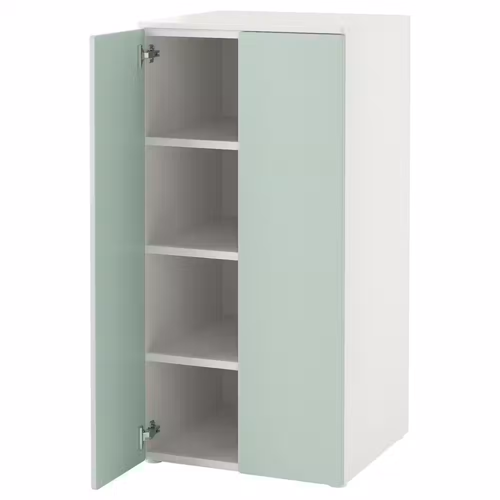 SMÅSTAD / PLATSA Гардероб - белый светло-зеленый/с 3 полками 60x57x123 см - фото 1