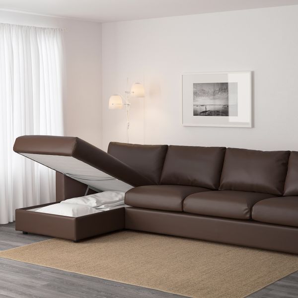 4-местный диван, с козеткой, Фарста темно-коричневый IKEA ВИМЛЕ 592.070.51 - фото 3