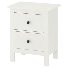 HEMNES Комод с 2 ящиками - белая морилка 54x66 см