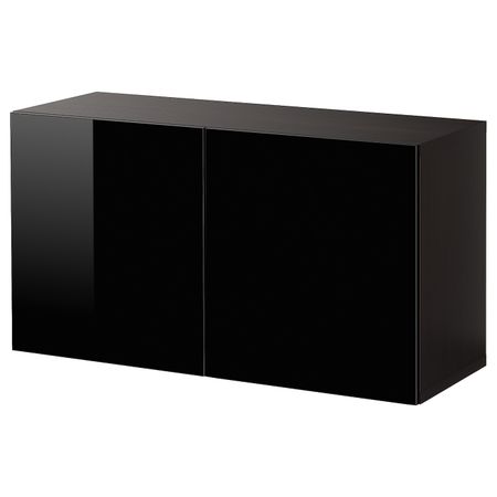 Комбинация настенных шкафов, черно-коричневый/Сельсвикен черный 120x42x64 см IKEA BESTÅ БЕСТО 994.420.23