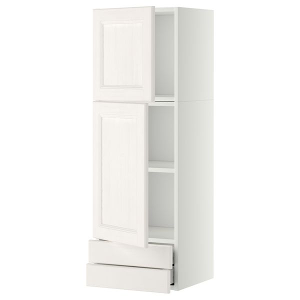 Навесной шкаф, 2 дверцы, 2 ящика МЕТОД / МАКСИМЕРА, белый, Лаксарби белый - фото 1