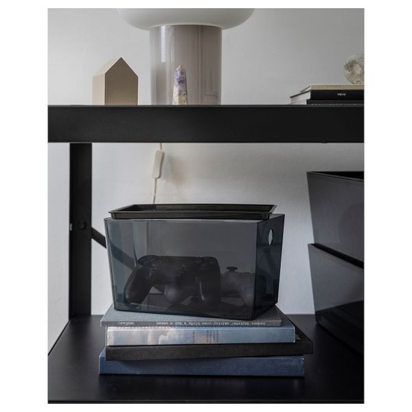 Контейнер с крышкой, прозрачный черный 18x26x15 см IKEA KUGGIS КУГГИС 505.140.35 - схема-чертеж с размерами