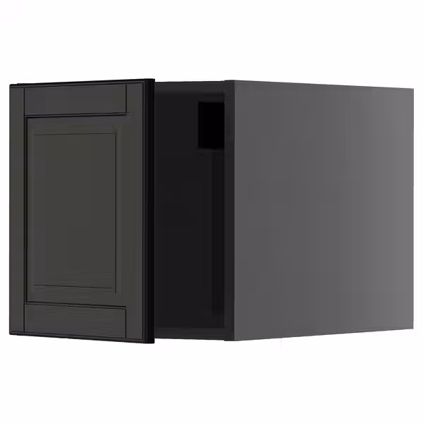 METOD Верхний шкаф - черно-серый/Bodbyn чёрный 40x40 см - фото 1