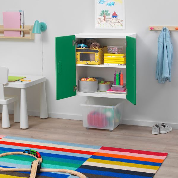Навесной шкаф, белый/зеленый 60x30x64 см IKEA STUVA СТУВА / FRITIDS ФРИТИДС 692.767.46 - схема-чертеж с размерами