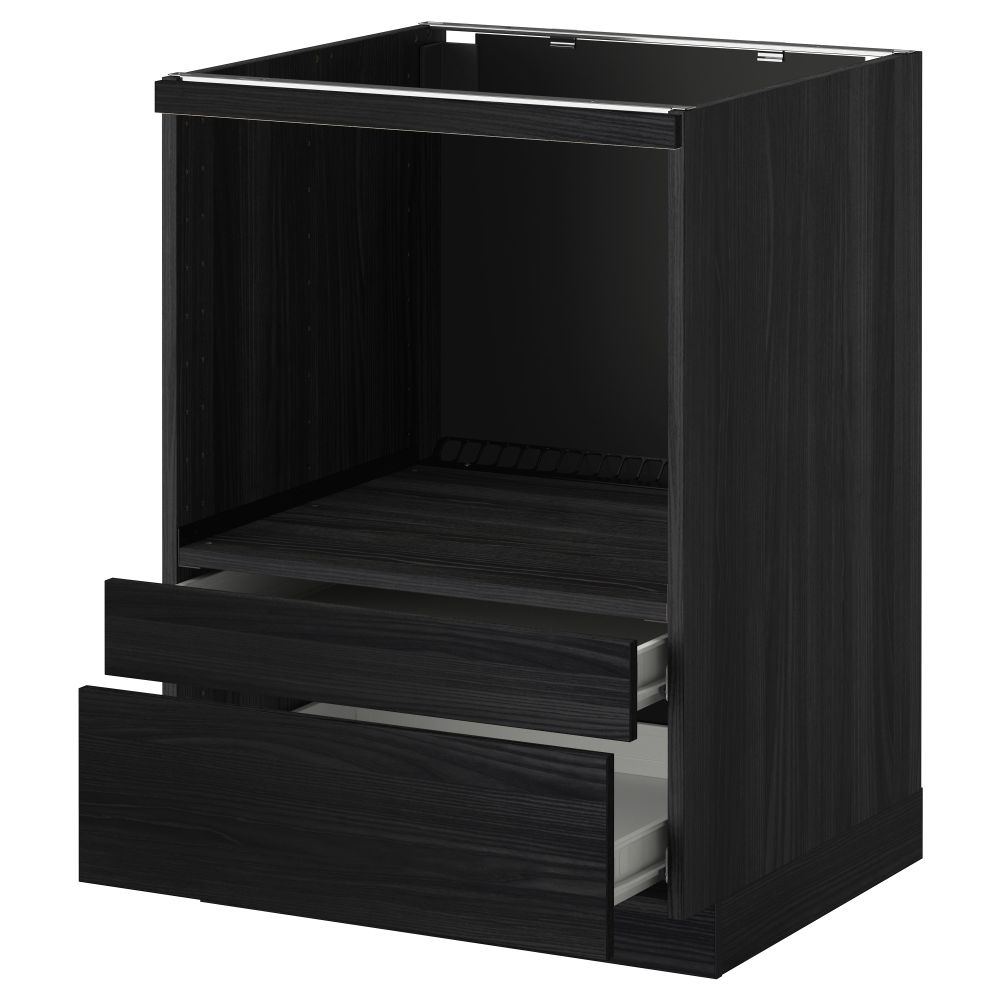 Напольный шкаф для комбинирования СВЧ, ящики МЕТОД / ФОРВАРА, черный, Тингсрид черный (60x60 см) - схема-чертеж с размерами