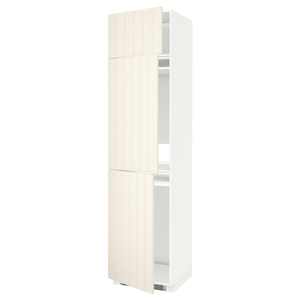 Высокий шкаф для холодильника или морозильника, с 3 дверями IKEA METOD МЕТОД 092.265.37 - схема-чертеж с размерами