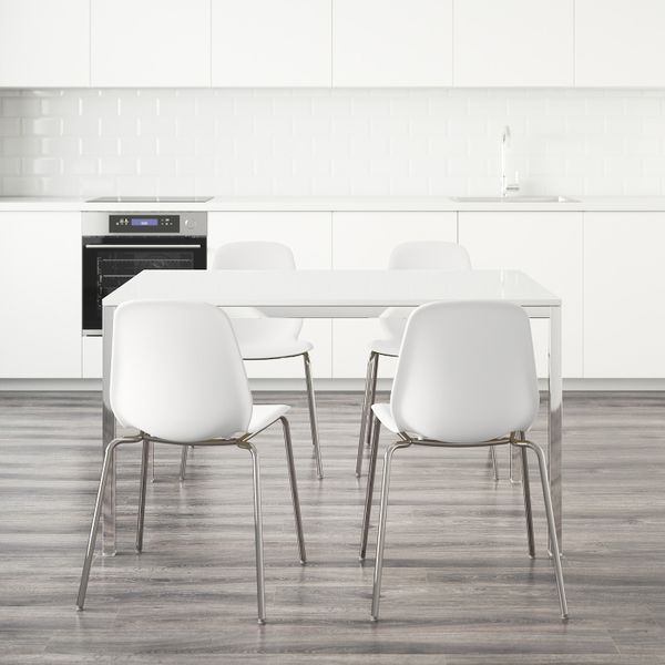 Стол и 4 стула, глянцевый белый/белый 135 см IKEA TORSBY ТОРСБИ / LEIFARNE ЛЕЙФ-АРНЕ 092.297.86 - фото 2