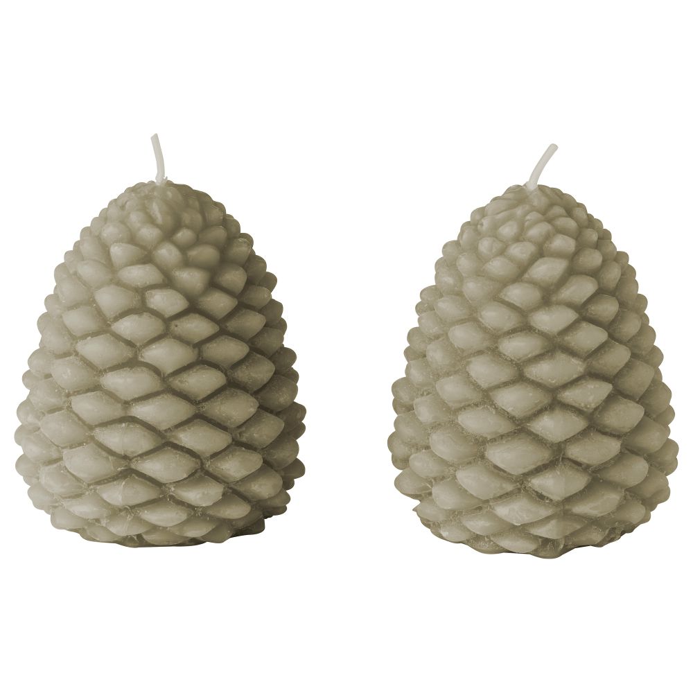 Неароматическая свеча формовая ВИНТЕР 2016, шишка, бежевый (8 см) - фото 1