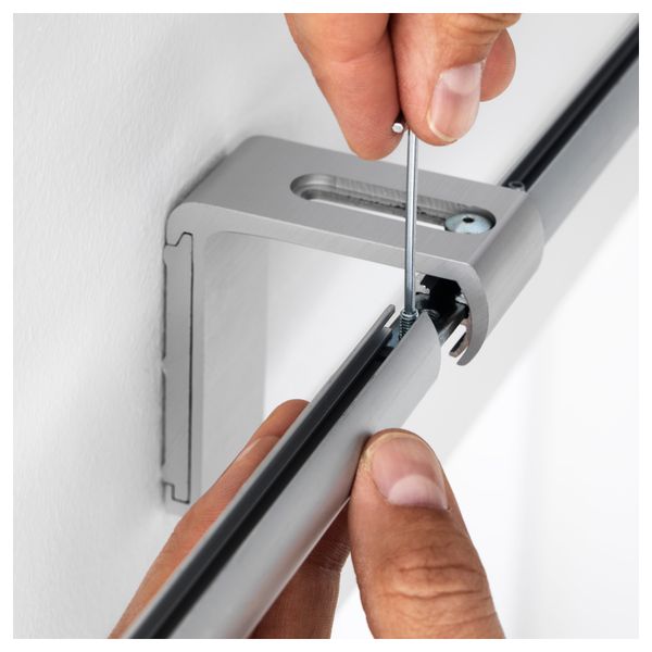 Гардинная шина, одинарная КВАРТАЛ, цвет алюминия (140 см) - схема-чертеж с размерами