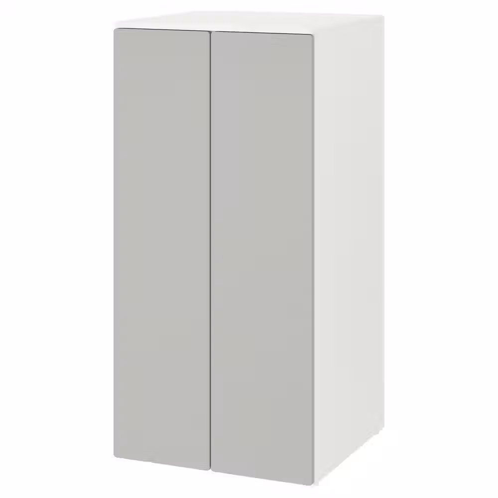 SMÅSTAD / PLATSA Гардероб - белый серый/с 3 полками 60x57x123 см - фото 1