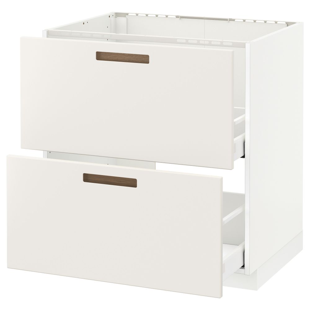 Напольный шкаф под мойку + 2 фронтальных панели, 2 ящика МЕТОД / МАКСИМЕРА, белый, Мэрста белый - схема-чертеж с размерами