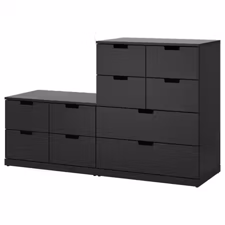 NORDLI Комод с 10 ящиками - антрацит 160x99 см